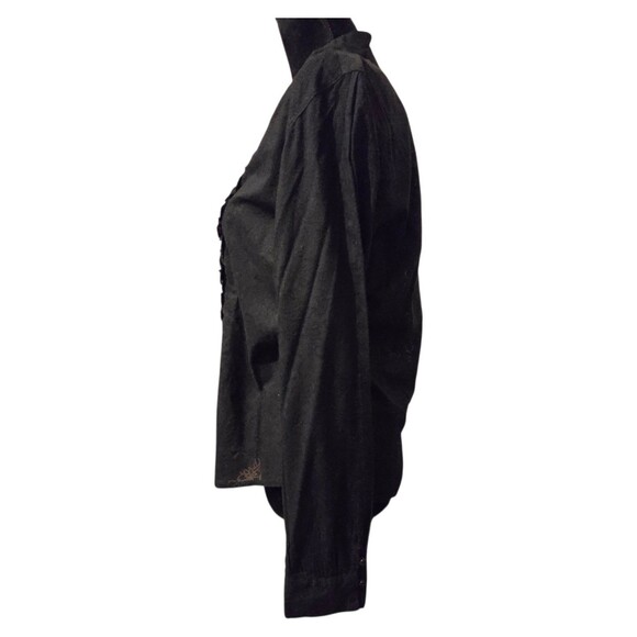 ALC At Last Classics M Lightweight Ruffled Black Top Ruffled Fairy Grunge - Picture 3 of 9